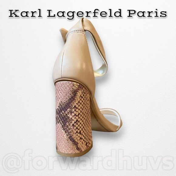 Karl Lagerfeld Paris Mabli Leather 4” High Heel Shoes Size 9 - Picture 7 of 10